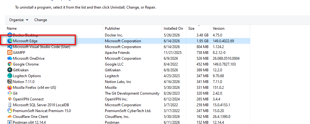 microsoft edge có dung lượng lên đến 1,9GB