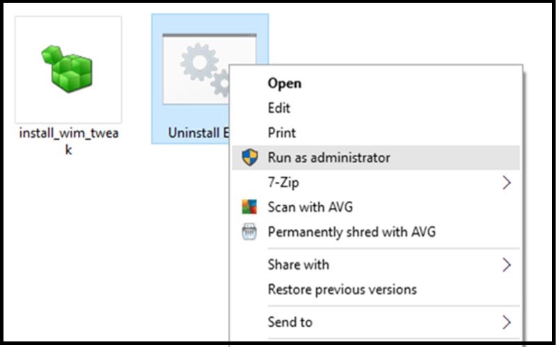 Chạy file Uninstall Edge bằng quyền quản trị