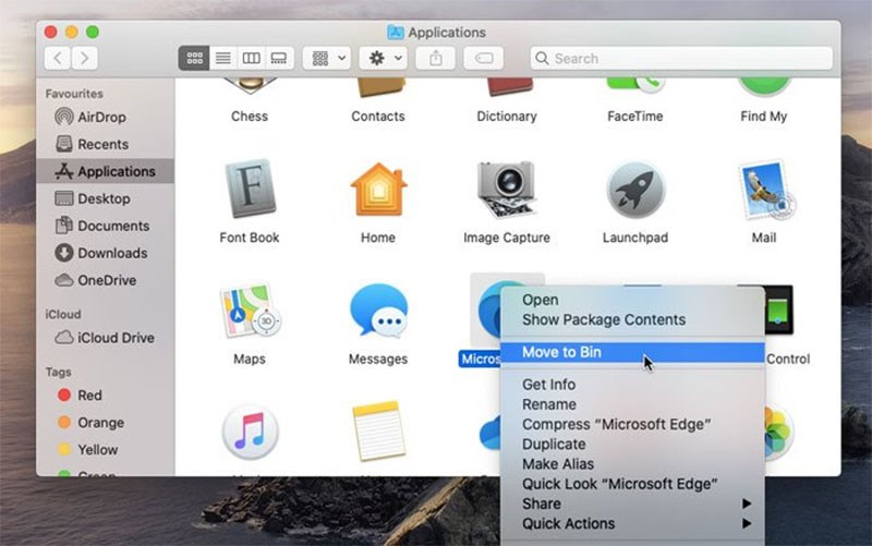 Chọn Microsoft Edge trong Applications